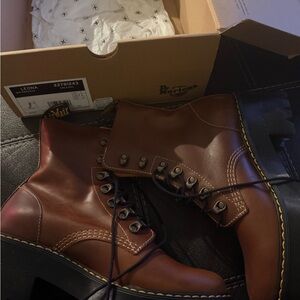 Dr. Martens Brown Leather Boots Leona